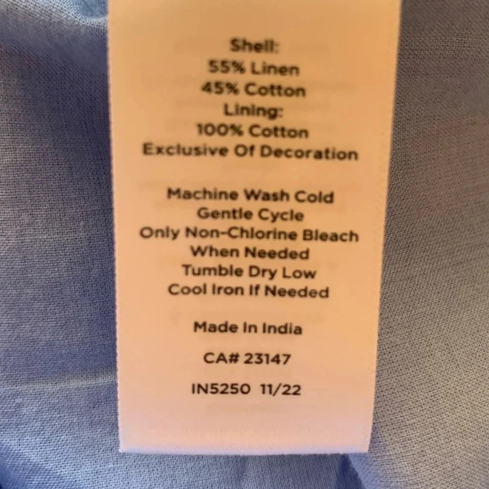 NWT Talbots Embroidered Butterfly Linen Blend Shift Dress Plus Size 22W Blue - Picture 10 of 10